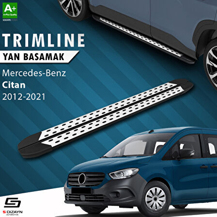 S-Dizayn Mercedes Citan Uzun Şase TrimLine Gri Yan Basamak 230 Cm 2012-2021 A+ Kalite