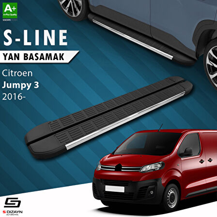 S-Dizayn Citroen Jumpy 3 Uzun Şase S-Line Krom Yan Basamak 243 Cm 2016 Üzeri A+ Kalite