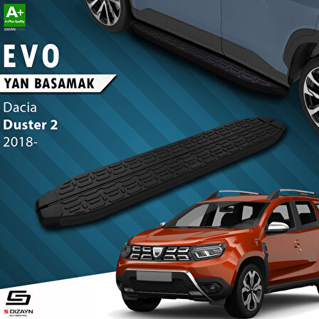 S-Dizayn Dacia Duster 2 Evo Siyah Yan Basamak 183 Cm 2018-2023 A+ Kalite