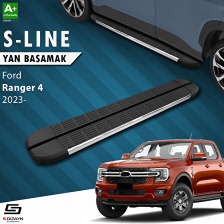 S-Dizayn Ford Ranger 4 S-Line Krom Yan Basamak 203 Cm 2023 Üzeri A+ Kalite