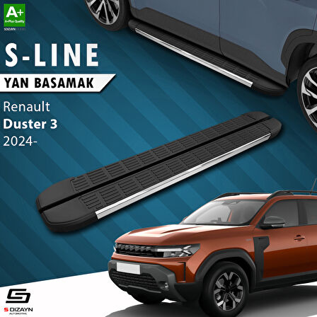 S-Dizayn Renault Duster 3 S-Line Krom Yan Basamak 183 Cm 2024 Üzeri A+ Kalite