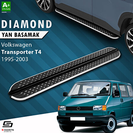 S-Dizayn VW Transporter T4 Uzun Şase Diamond Krom Yan Basamak 253 Cm 1995-2003 A+ Kalite