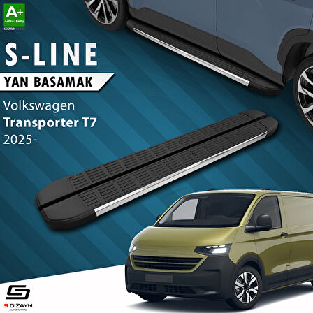 S-Dizayn VW Transporter T7 Kısa Şase S-Line Krom Yan Basamak 223 Cm 2024 Üzeri A+ Kalite