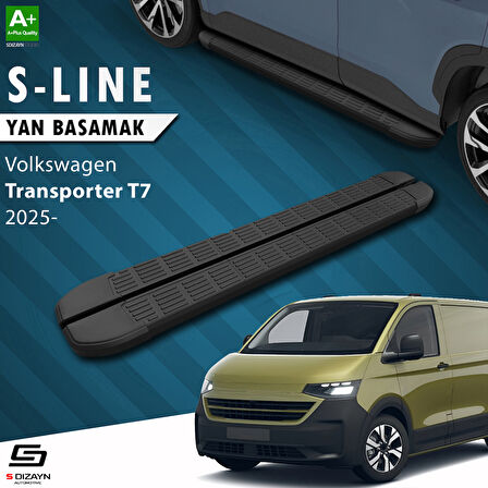S-Dizayn VW Transporter T7 Kısa Şase S-Line Siyah Yan Basamak 223 Cm 2024 Üzeri A+ Kalite