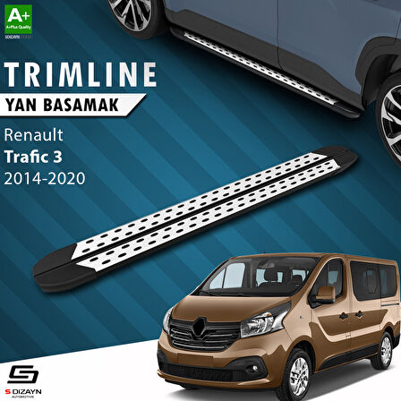 S-Dizayn Renault Trafic 3 Kısa Şase TrimLine Gri Yan Basamak 230 Cm 2014-2020 A+ Kalite