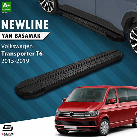 S-Dizayn VW Transporter T6 Uzun Şase NewLine Siyah Yan Basamak 253 Cm 2015-2019 A+ Kalite