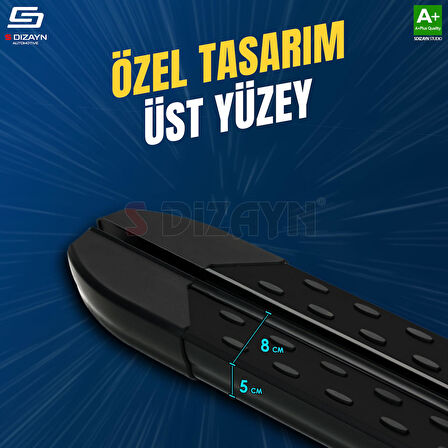 S-Dizayn Citroen Jumpy 3 Uzun Şase TrimLine Siyah Yan Basamak 248 Cm 2016 Üzeri