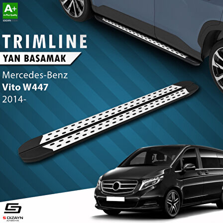 S-Dizayn Mercedes Vito W447 Kısa Şase TrimLine Gri Yan Basamak 238 Cm 2014 Üzeri A+ Kalite