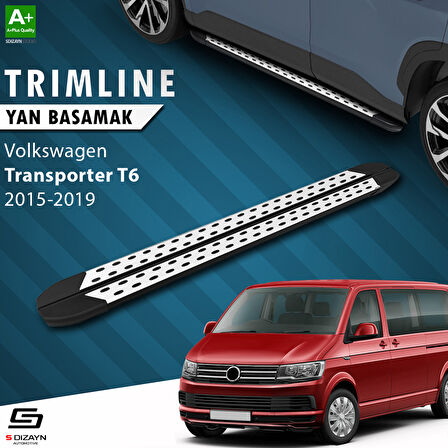 S-Dizayn VW Transporter T6 Uzun Şase TrimLine Gri Yan Basamak 255 Cm 2015-2019