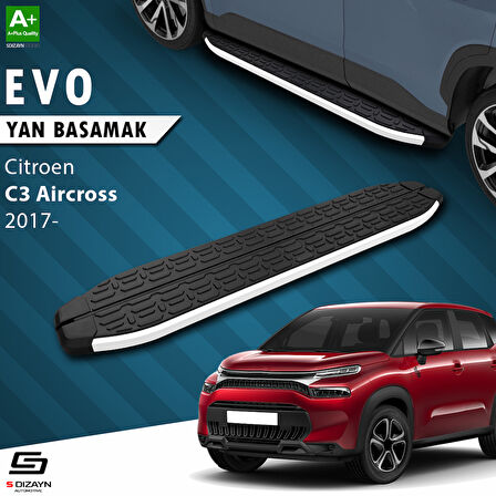 S-Dizayn Citroen C3 Aircross Evo Aluminyum Yan Basamak 183 Cm 2017 Üzeri A+ Kalite