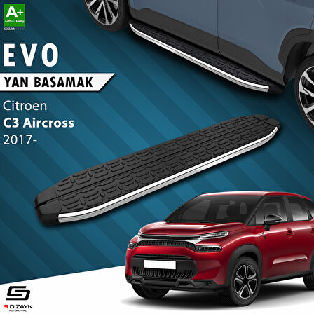 S-Dizayn Citroen C3 Aircross Evo Krom Yan Basamak 183 Cm 2017 Üzeri A+ Kalite
