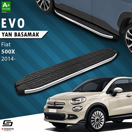 S-Dizayn Fiat 500X Evo Krom Yan Basamak 173 Cm 2014 Üzeri A+ Kalite