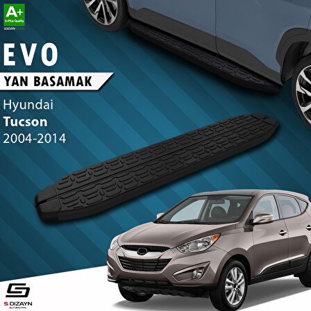 S-Dizayn Hyundai Tucson 2 Evo Siyah Yan Basamak 173 Cm 2004-2014 A+ Kalite