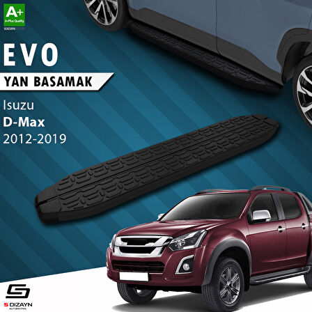 S-Dizayn Isuzu D-Max 2 Evo Siyah Yan Basamak 203 Cm 2012-2019 A+ Kalite