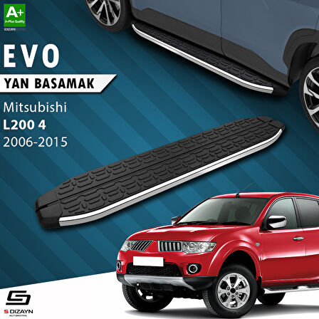 S-Dizayn Mitsubishi L200 4 Evo Krom Yan Basamak 193 Cm 2006-2015 A+ Kalite