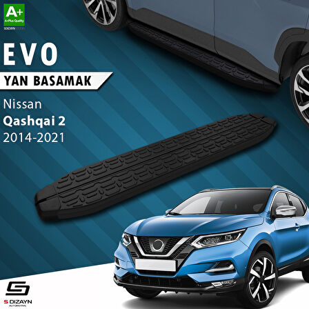 S-Dizayn Nissan Qashqai 2 Evo Siyah Yan Basamak 173 Cm 2014-2021 A+ Kalite