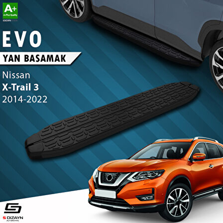 S-Dizayn Nissan X-Trail T32 Evo Siyah Yan Basamak 183 Cm 2014-2022 A+ Kalite