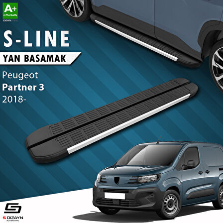 S-Dizayn Peugeot Partner 3 S-Line Aluminyum Yan Basamak 203 Cm 2018 Üzeri A+ Kalite