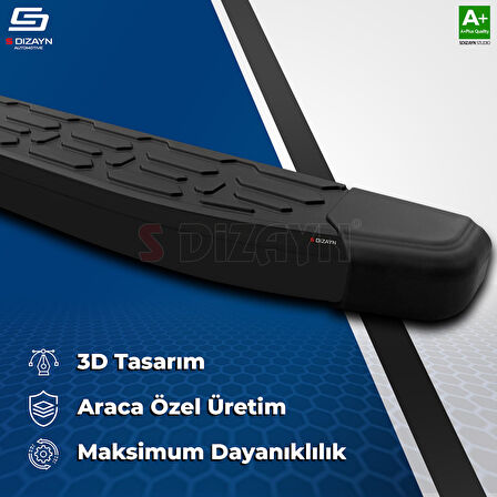 S-Dizayn Peugeot Rifter Uzun Şase Evo Siyah Yan Basamak 213 Cm 2019 Üzeri A+ Kalite