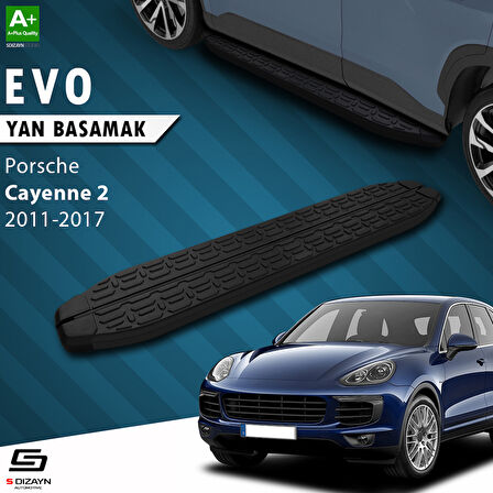 S-Dizayn Porsche Cayenne 2 Evo Siyah Yan Basamak 193 Cm 2011-2017 A+ Kalite