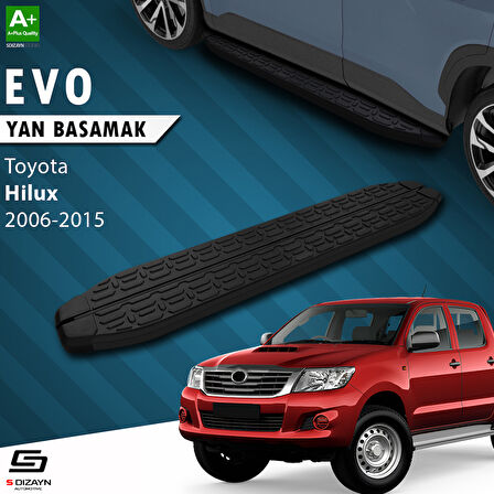 S-Dizayn Toyota Hilux 7 Evo Siyah Yan Basamak 203 Cm 2006-2015 A+ Kalite
