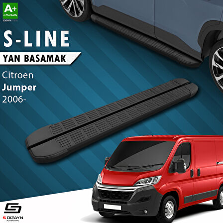 S-Dizayn Citroen Jumper 3 Kısa Şase S-Line Siyah Yan Basamak 203 Cm 2006-2022 A+ Kalite