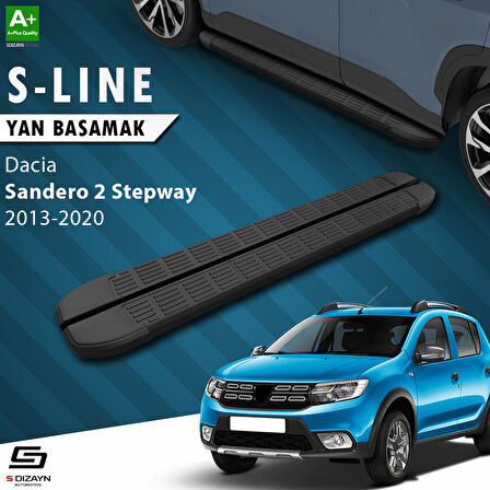 S-Dizayn Dacia Sandero 2 Stepway S-Line Siyah Yan Basamak 173 Cm 2013-2020 A+ Kalite