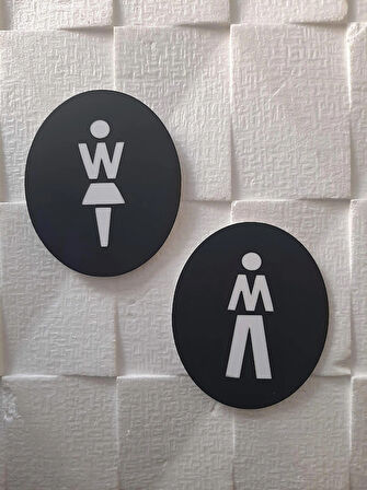 Mat Antrasit Seri WC Yönlendirme Levha Seti