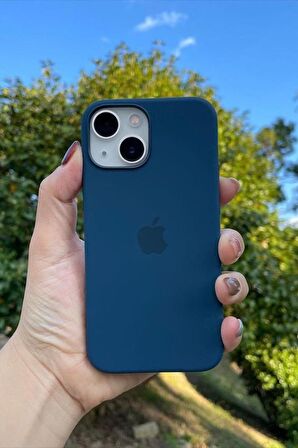 İphone 14 Pro Max İthal İçi Kadife Süet Logolu Silikon Yüksek Kalite Silinebilir Lansman Kılıf