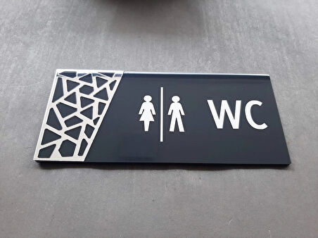 Antrasit Silver Pattern Seri WC Kapı Isimliği