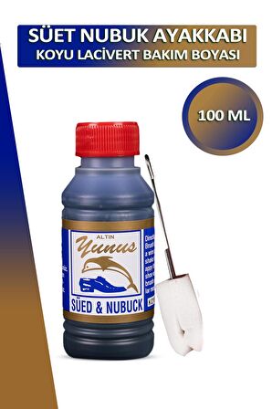 Bağcık + Altın Yunus Nubuk Süet Ayakkabı Bakım Boyası Süngerli 100 ML Set