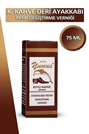 Bağcık + Altın Yunus Deri Ayakkabı Koyu Kahve Renk Değiştirici Bakım Boyası 75 ML Set