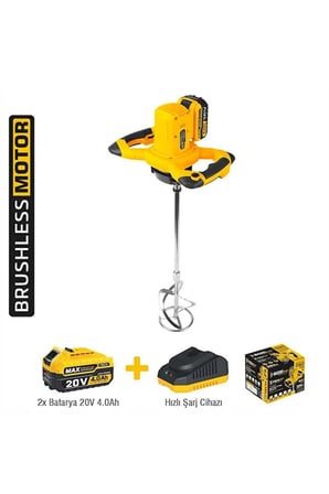 5440 Profesyonel Akülü Karıştırıcı Mıxer 20V 2*4.0 Ah (Kömürsüz Motor)