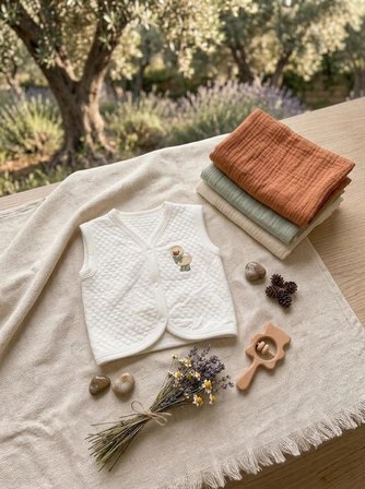 Gökçe Baby Ördek Nakışlı Bebek Yeleği – %100 Pamuk, Yumuşak Dokulu, Çıtçıtlı Unisex Bebek Yeleği