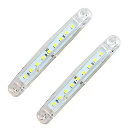 9 LED'li Beyaz Parmak Lamba - 12V-24V Uyumlu Pozisyon Lambası