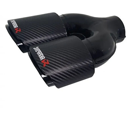 Akrapoviç 90 mm Çiftli Egzoz Ucu - Krom İç, Mat Karbon DUAL Uyumlu