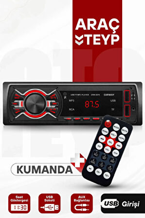 Çift Usb'li Bluetooth Oto Teyp Kumandalı Oto Teyip Mp3 Çalar Amfi 1