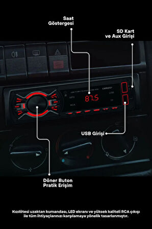 Çift Usb'li Bluetooth Oto Teyp Kumandalı Oto Teyip Mp3 Çalar Amfi 1