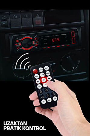 Çift Usb'li Bluetooth Oto Teyp Kumandalı Oto Teyip Mp3 Çalar Amfi
