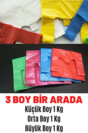 RENKLİ POŞET ( 3 BOY BİR ARADA)
