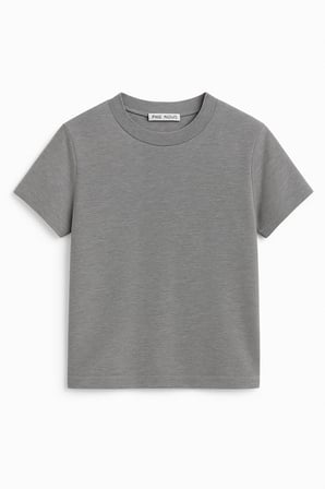 Crop Kısakollu Body Gri Renk