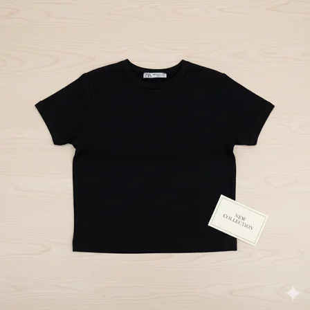 Crop Kısakollu Body Siyah