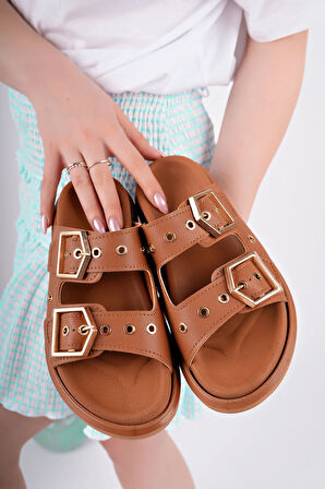 Ortopedik Kadın Terlik - Kahverengi