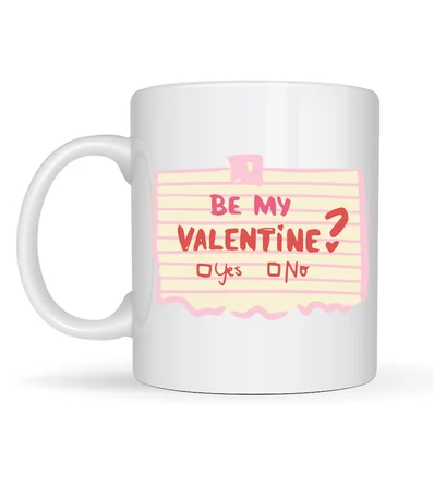 Be My Valentine Porselen Kupa – Model 8 Sevgiliye Özel Romantik Tasarım