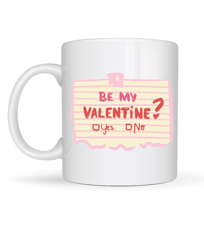 Be My Valentine Porselen Kupa – Model 8 Sevgiliye Özel Romantik Tasarım