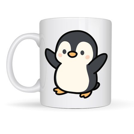 Sevimli Penguen Tasarımlı Porselen Kupa MODEL 106 – Kış Temalı Tatlı Kahve Kupası , Hediye Fikri