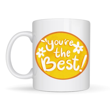 You're The Best Yazılı Porselen Kupa MODEL 123 – Motive Edici Tasarım, Özel Hediye Fikri, Kahve & Çay Kupası