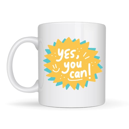 Yes You Can Motivasyon Kupası MODEL 131 , Pozitif Mesajlı Porselen Kupa , İlham Veren Tasarım , Ofis & Hediye Kupası
