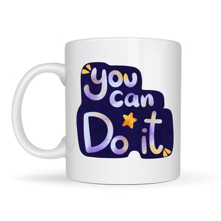 You Can Do It Motivasyon Kupası MODEL 132 – İlham Veren Tasarım, Porselen Kupa, Ofis & Hediye Kupası