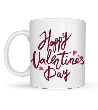 Happy Valentine’s Day Baskılı Porselen Kupa Model 2 – Sevgililer Günü Özel Tasarım